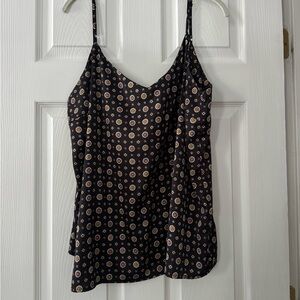 Nasty Gal Black and Gold Patterned Camisole